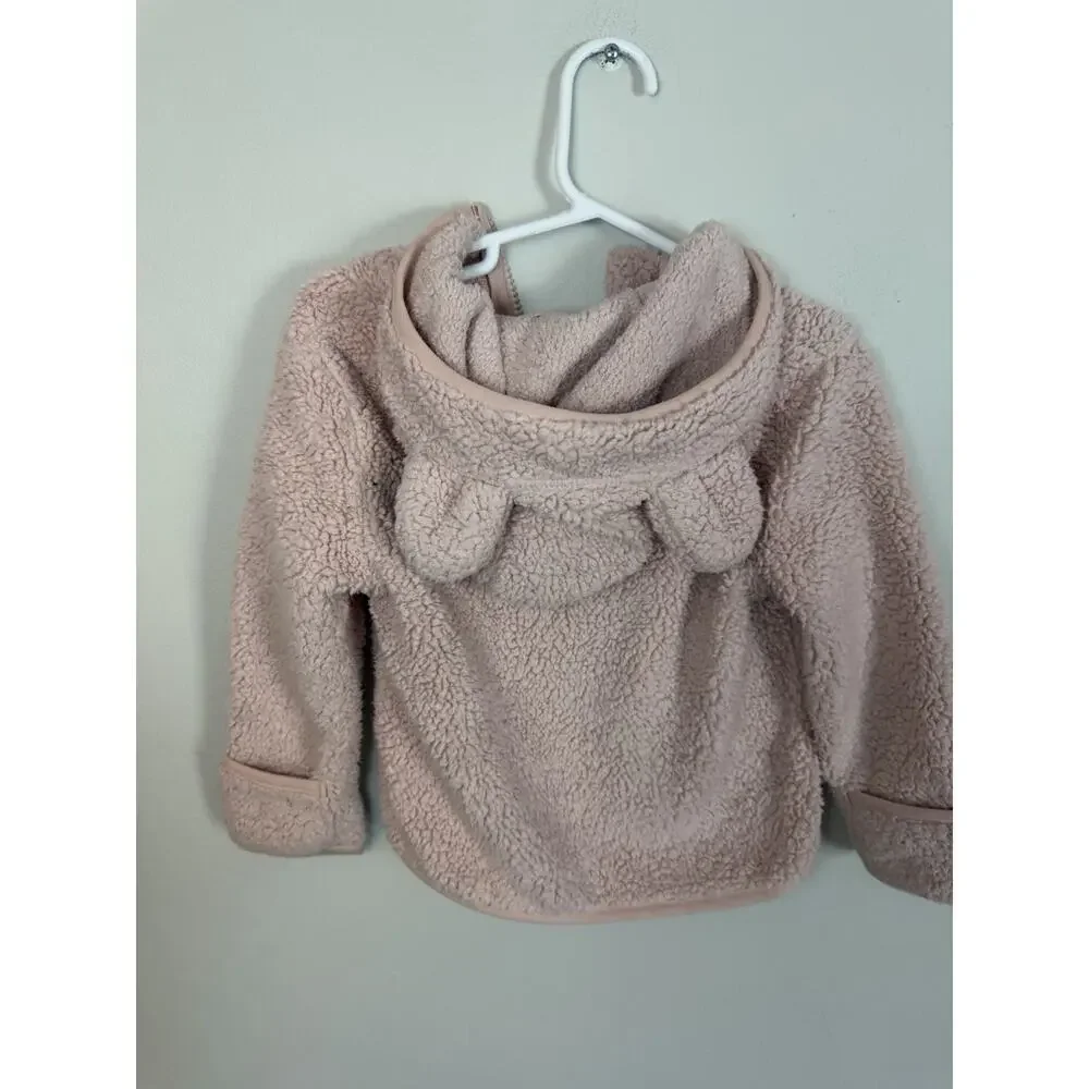 The North Face Baby Girls Hooded Campshire Bear Fleece Pink Jacket Size 12-18